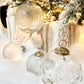 4" Klare Glas Ballornamente Set von 3