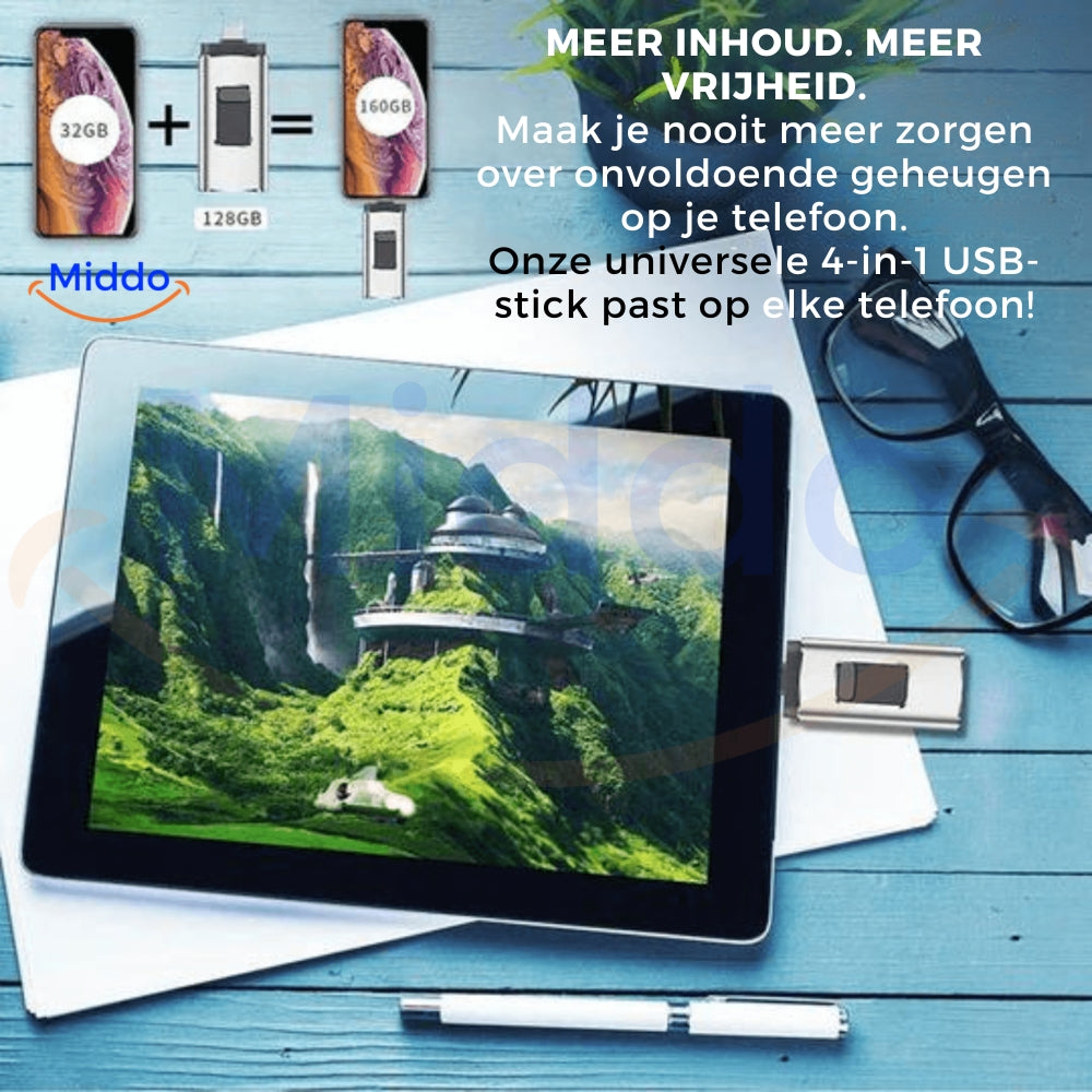 Frendorf | mehr ein volles Mobil mit unserem 4 in 1 Flashdrive. Dieser passt auf jedes Gerät!