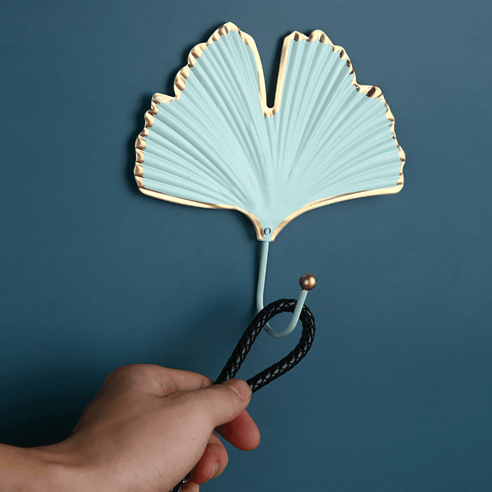 Frendorf | LeafLuxe Metall Wandhaken im Blätterdesign | Elegantes & Funktionales Dekor | In Gold & Blau erhältlich