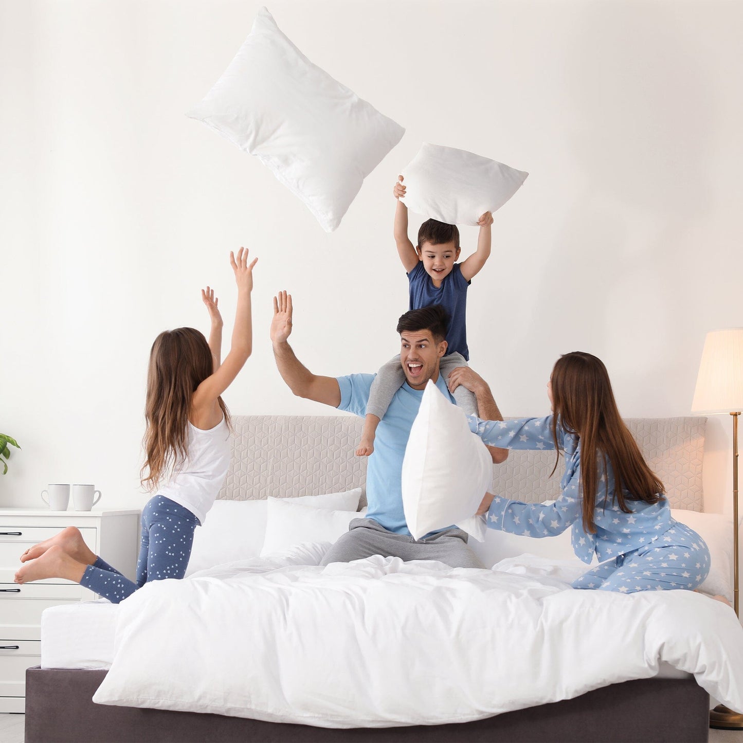 Frendorf | 4er-Pack: Dekorative Wurfkissen Bett Sofa Couch Kissen Set Rückprallkissen
