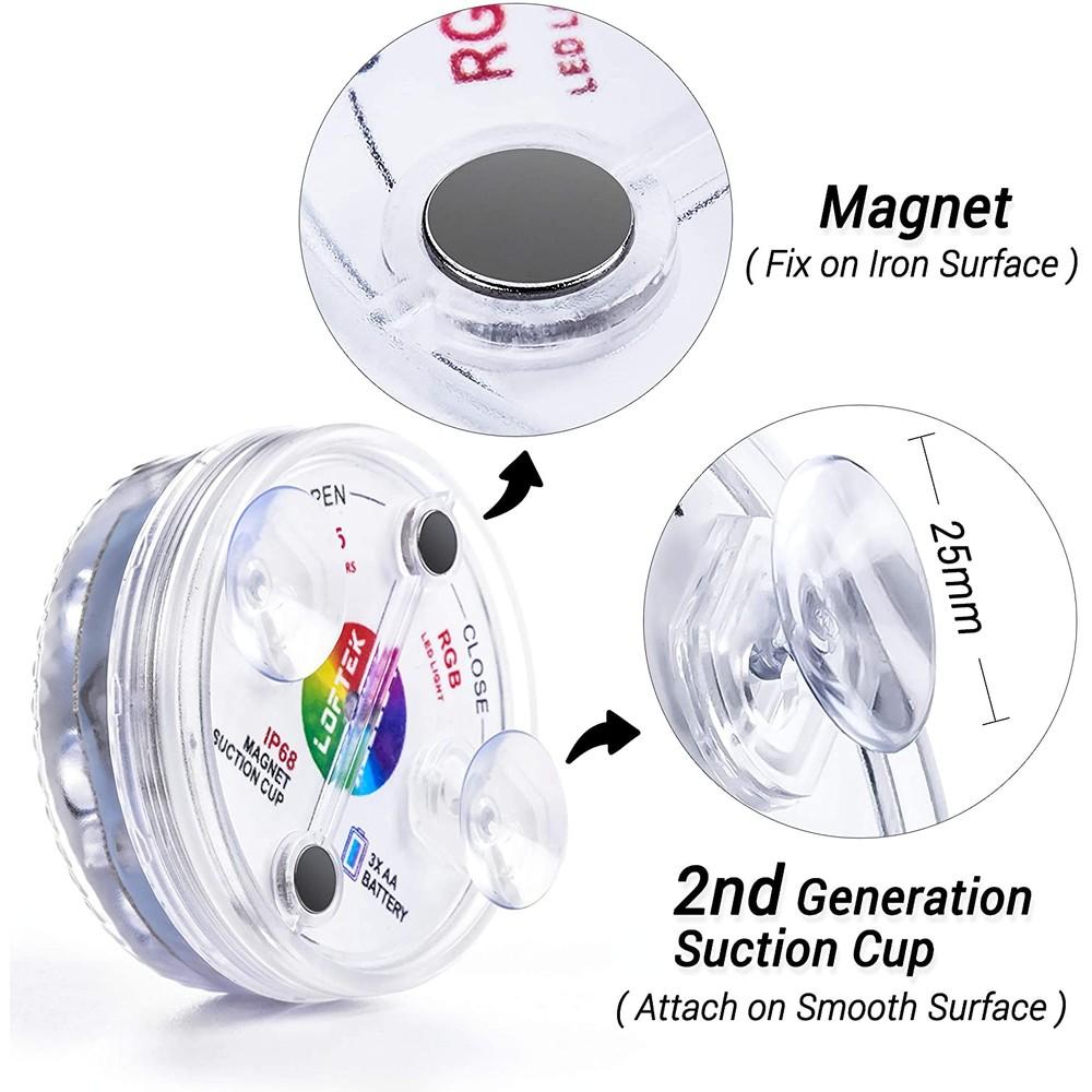 Frendorf | 4-Pack: Dekorative wasserdichte batteriebetriebenen LED-Leuchten - 16 wechselnde Farben