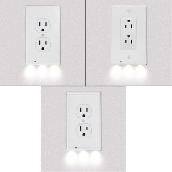 Frendorf | 4er-Pack: LED Nachtlicht Steckdosenabdeckung - Verschiedene Stile