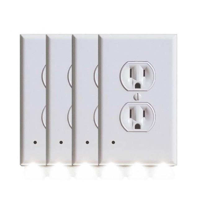 Frendorf | 4er-Pack: LED Nachtlicht Steckdosenabdeckung - Verschiedene Stile