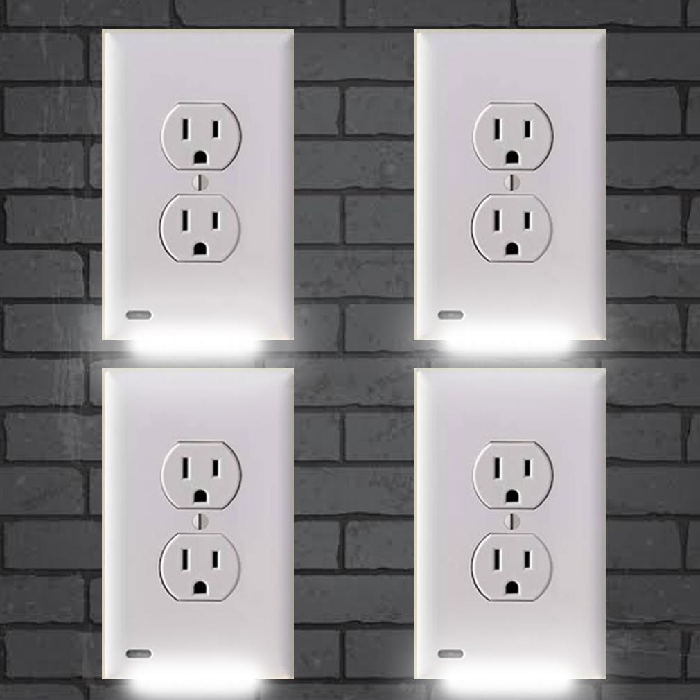 Frendorf | 4er-Pack: LED Nachtlicht Steckdosenabdeckung - Verschiedene Stile