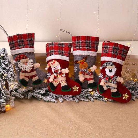 Frendorf | 4-Pack: Neuer Stil Kreative Puppen Weihnachtsstrümpfe