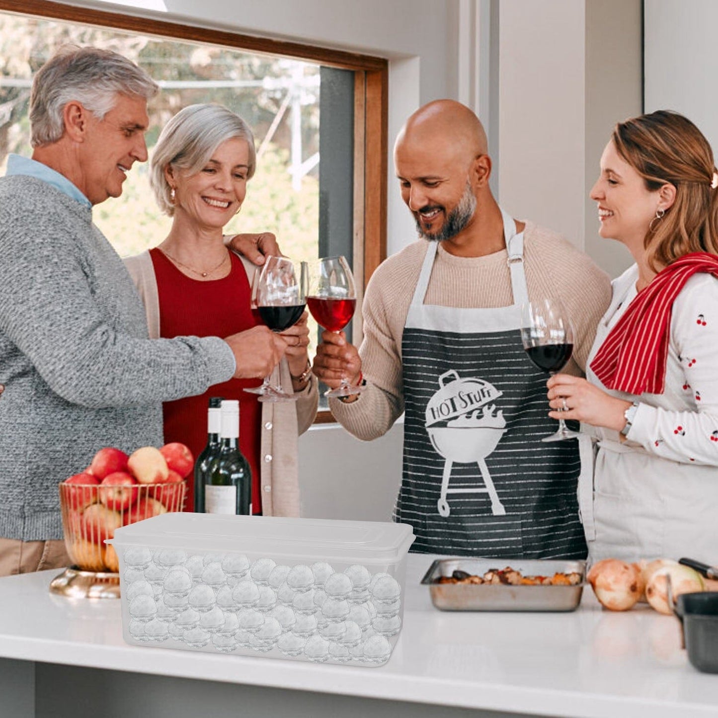 Frendorf | 4er-Pack: Kleine Eiswürfelschalenform mit Deckel