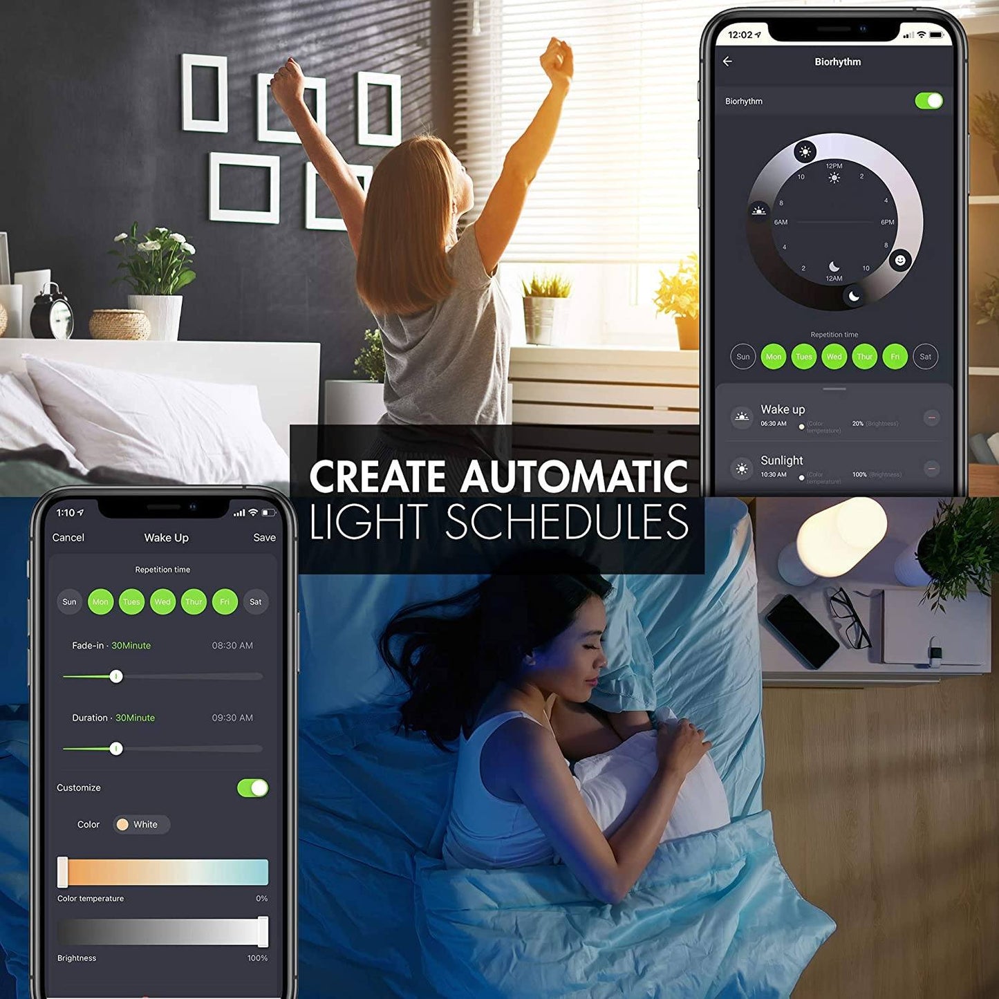 Frendorf | 4-Pack: Smart WiFi LED-Lampe mit weißem und farbwechselndem Lichtbulb
