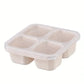 Frendorf | 4-Pack: Snackbehälter mit 4 Fächern, unterteilte Bento-Lunchbox mit transparenten Deckeln