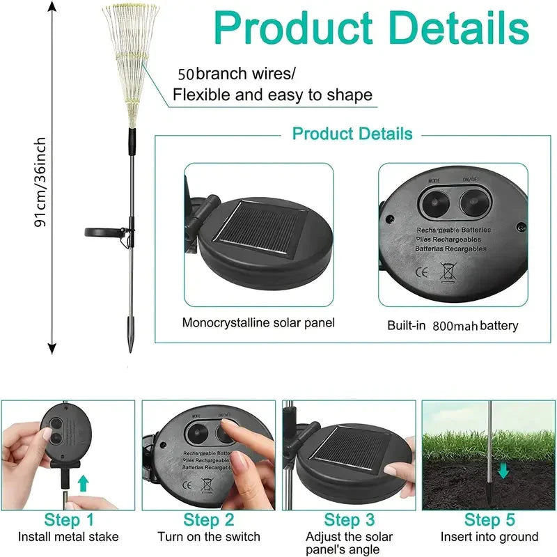 Frendorf | 4er-Pack: Solarleuchten Außen, Warmweiß Gartenlichter