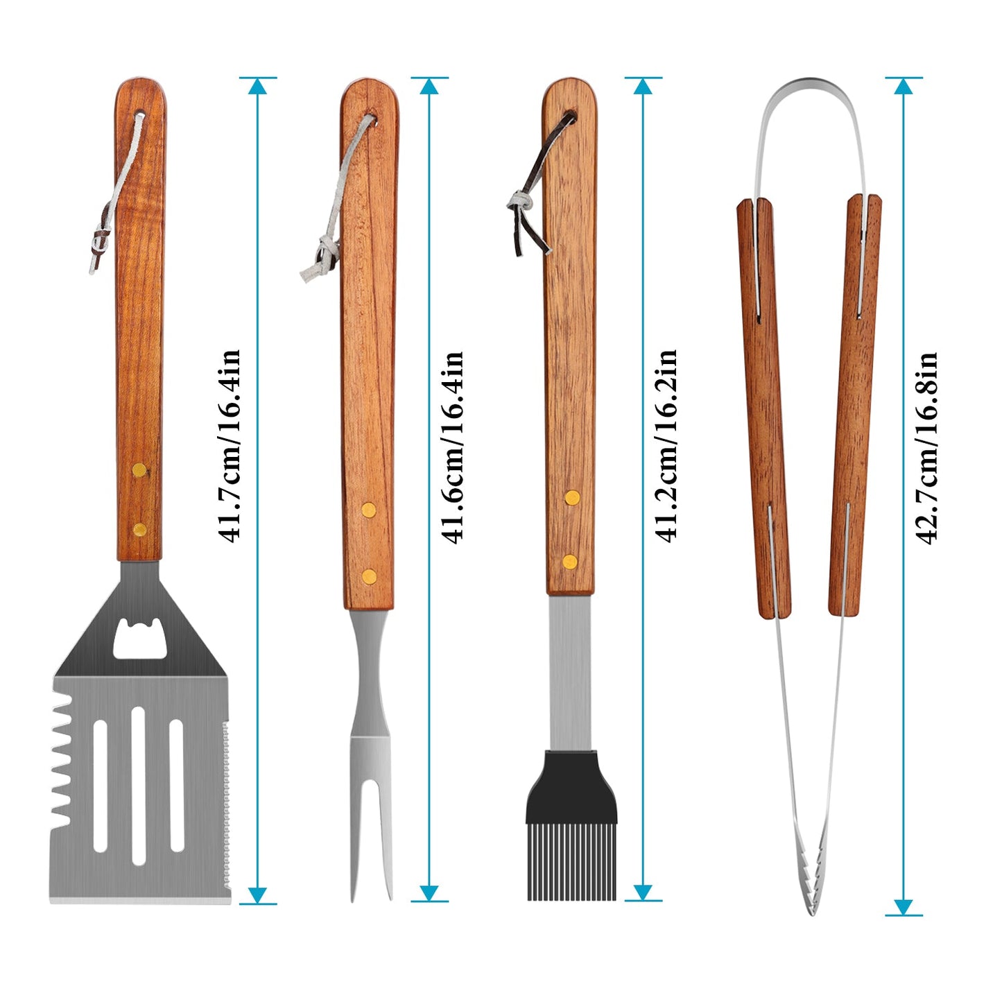 Frendorf | 4er-Pack: Edelstahl BBQ Grillwerkzeug Set
