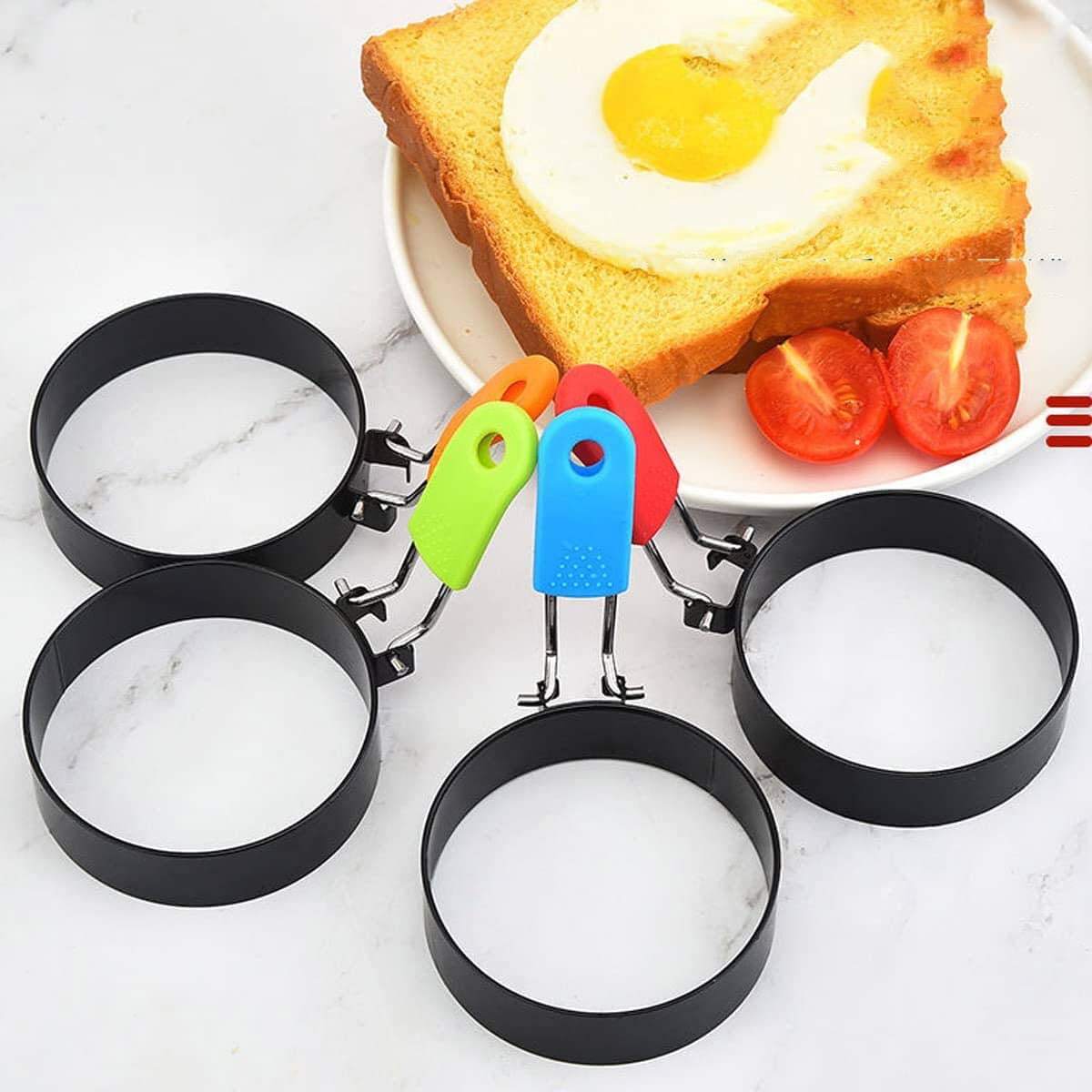 Frendorf | 4-Pack: Edelstahl-Ei Antihaft Omelett-Ring