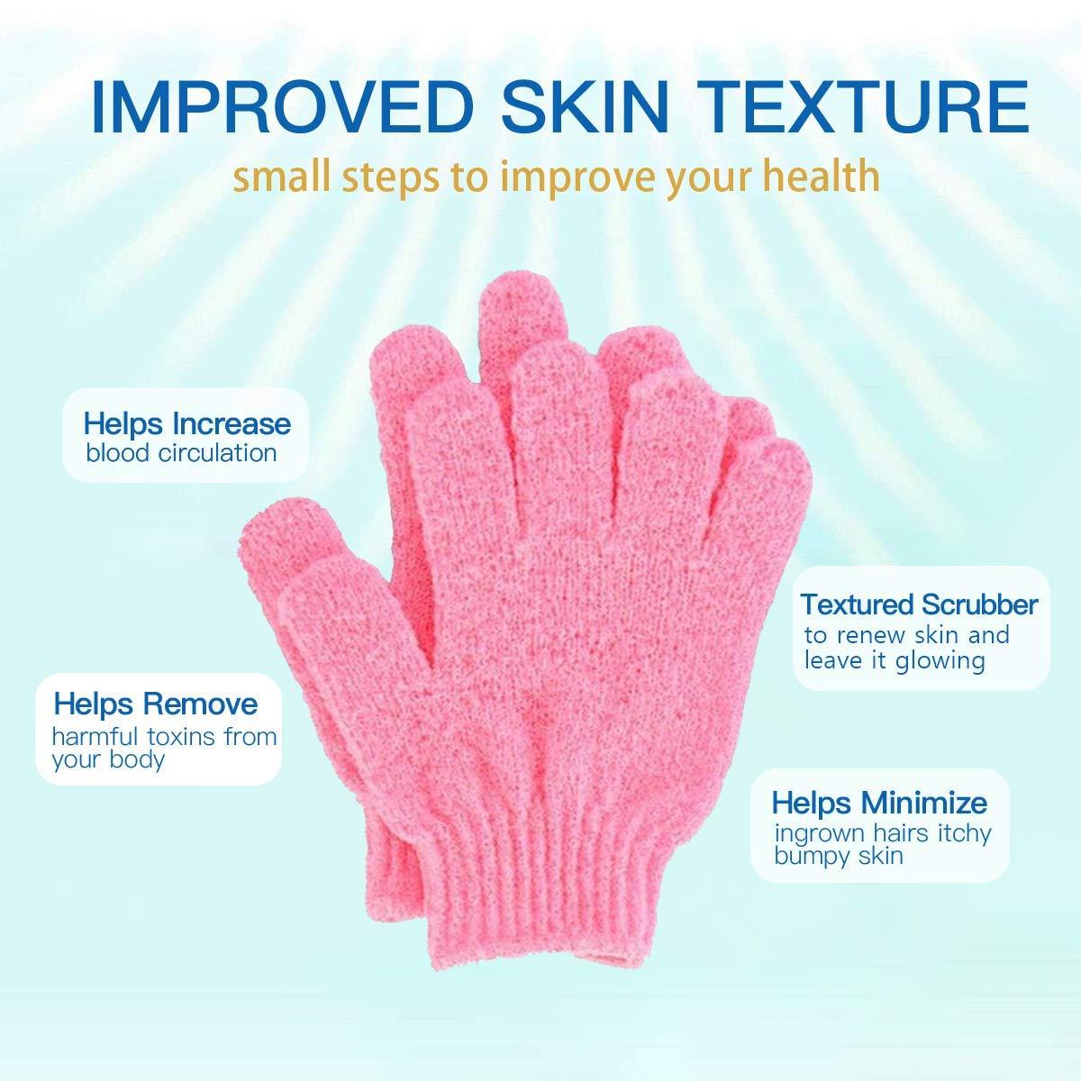 Frendorf | 4-Paar: Peeling-Handschuhe - Premium Scrub Waschhandschuh für Bad oder Dusche