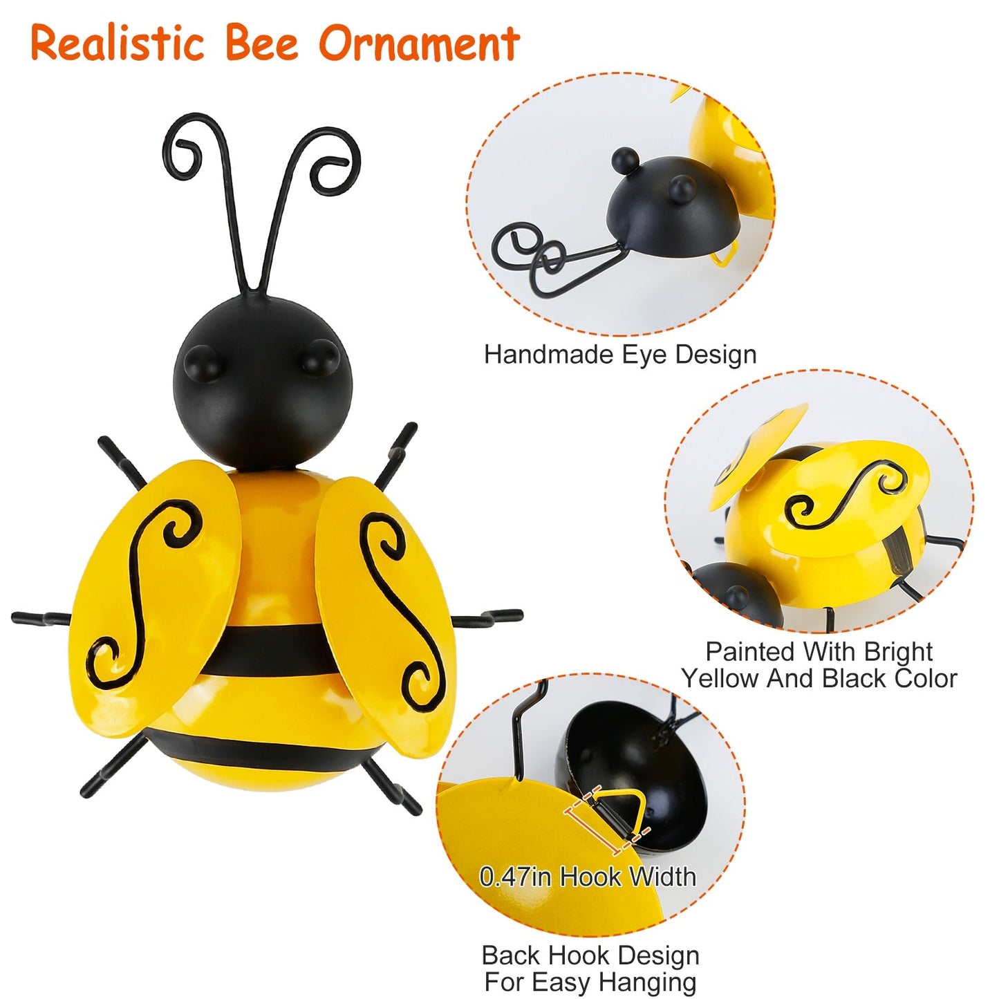 Frendorf | 4-teilig: 3D Bumble Bee Ornament Set