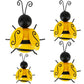 Frendorf | 4-teilig: 3D Bumble Bee Ornament Set