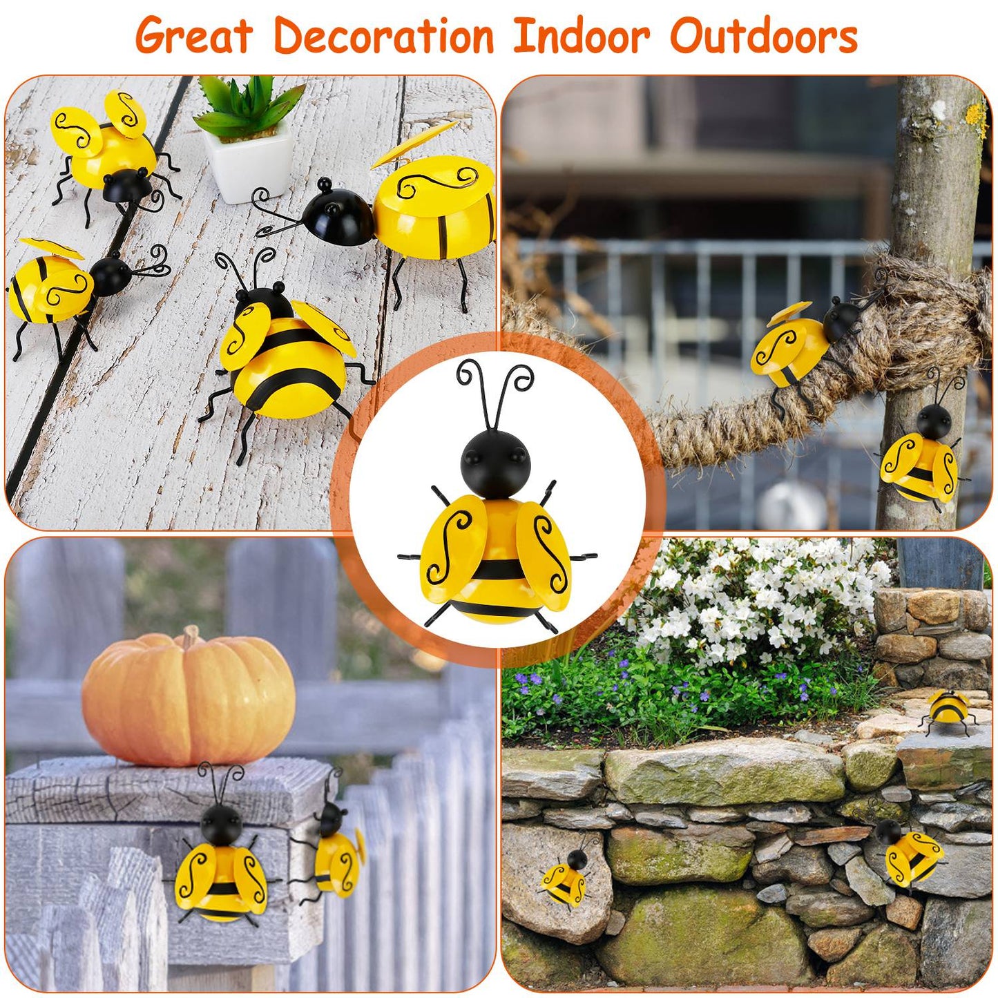 Frendorf | 4-teilig: 3D Bumble Bee Ornament Set