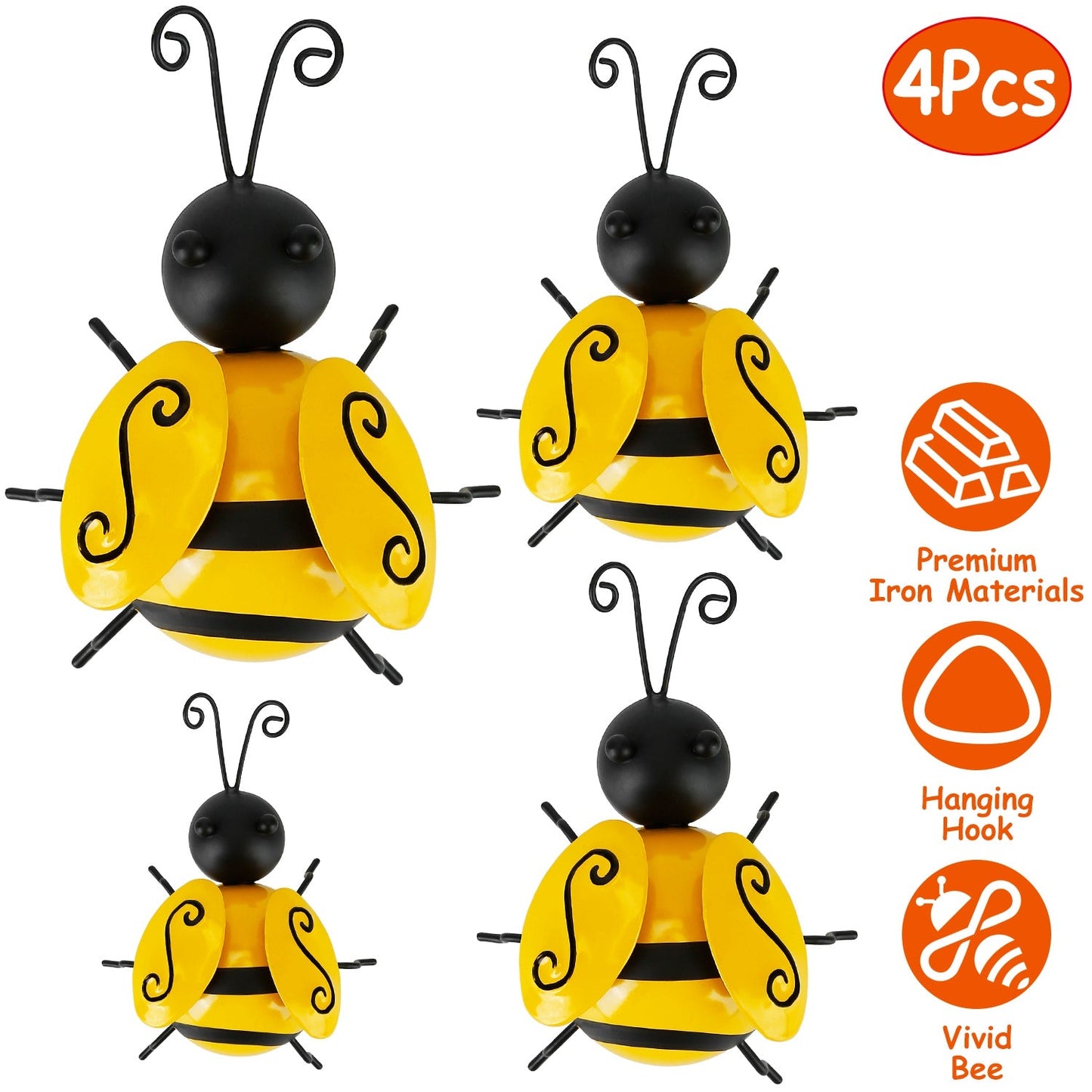 Frendorf | 4-teilig: 3D Bumble Bee Ornament Set