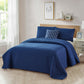Frendorf | 4-teilig: Bibb Home Solid Wendedecke Set mit besticktem Kissen