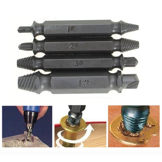 Frendorf | 4-teiliges Set: DrillPro doppelseitige beschädigte Schraubenausdreher