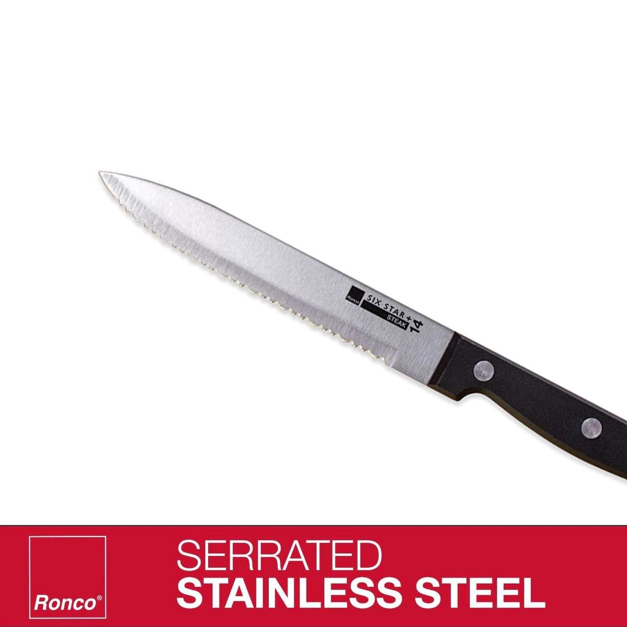 Frendorf | 4-teilige Set: Steakmesser Set Edelstahl gezahnte Klingen