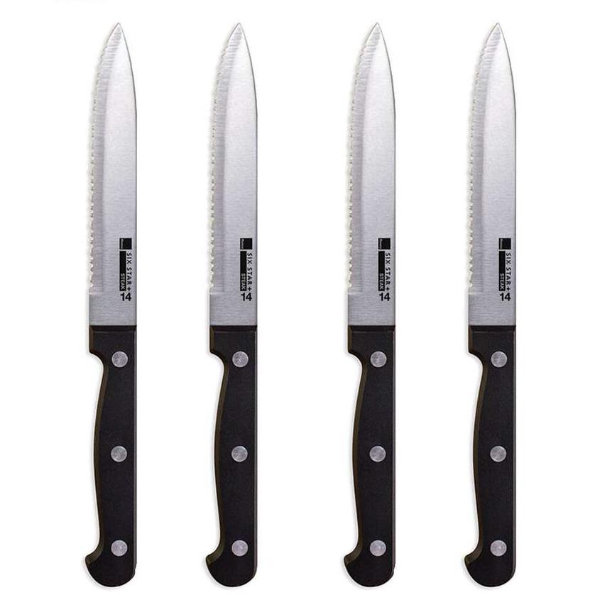 Frendorf | 4-teilige Set: Steakmesser Set Edelstahl gezahnte Klingen