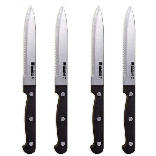 Frendorf | 4-teilige Set: Steakmesser Set Edelstahl gezahnte Klingen