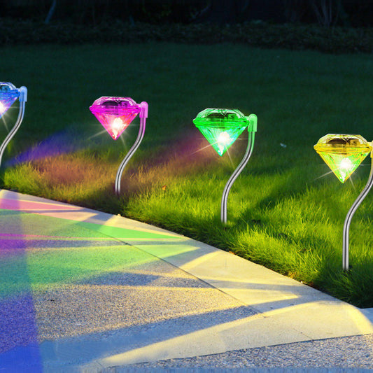 Frendorf | 4-teilige: Solar Diamond LED Licht Weg Stake Dekorative Lampe