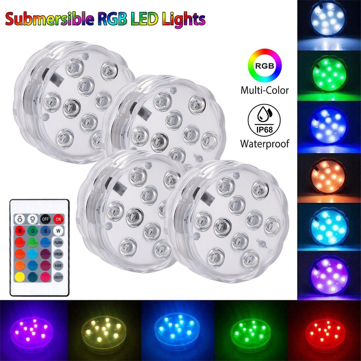 Frendorf | 4-Teilig: Unterwasser RGB LED Lichter