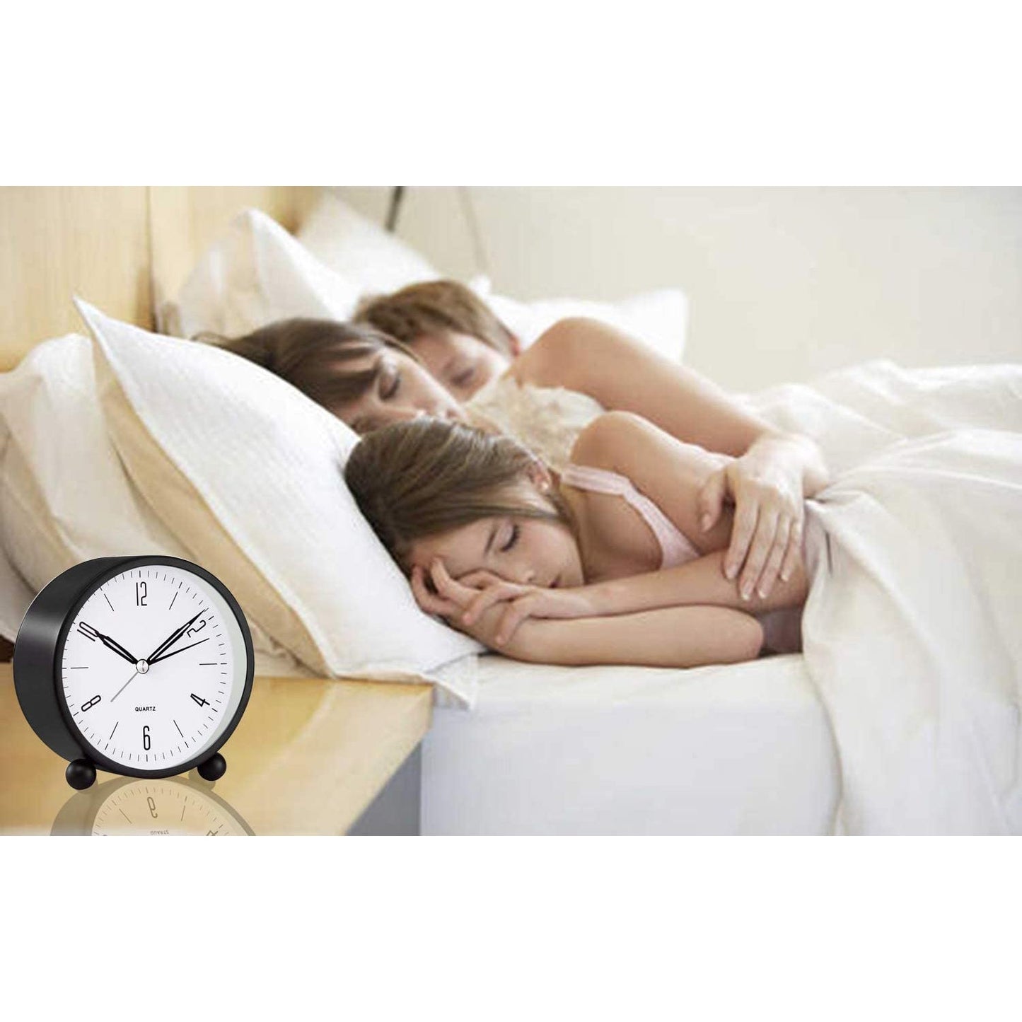 Frendorf | 4" Super Silent Non Ticking Analogwecker mit Nachtlicht