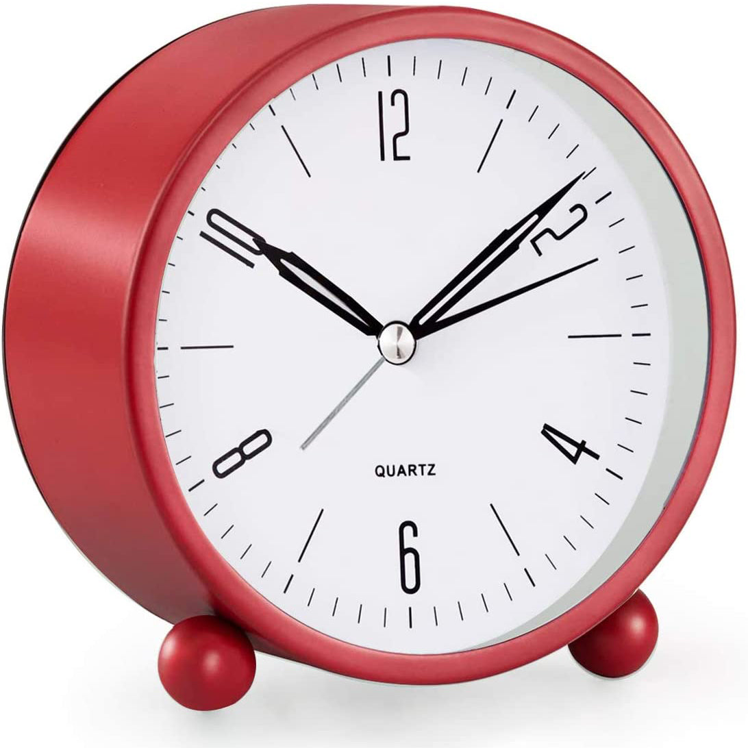 Frendorf | 4" Super Silent Non Ticking Analogwecker mit Nachtlicht