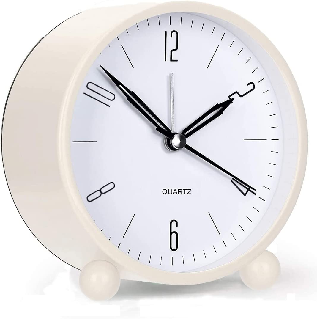 Frendorf | 4" Super Silent Non Ticking Analogwecker mit Nachtlicht