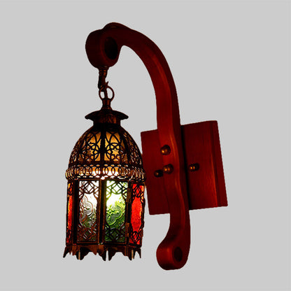 Frendorf | Metallic Copper Wandlamp Armatuur Lantaarn 1 Hoofd Verouderde Wandlamp Lamp voor Slaapkamer