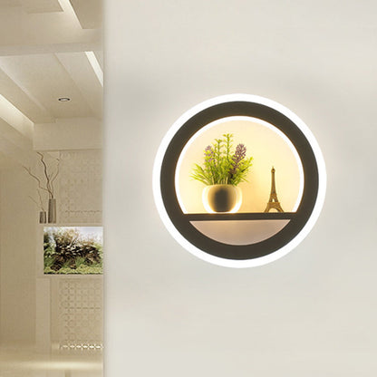 Frendorf | Metalen Witte Wandlamp Circulair 1 Hoofd LED Industriële Wandverlichting Fixture
