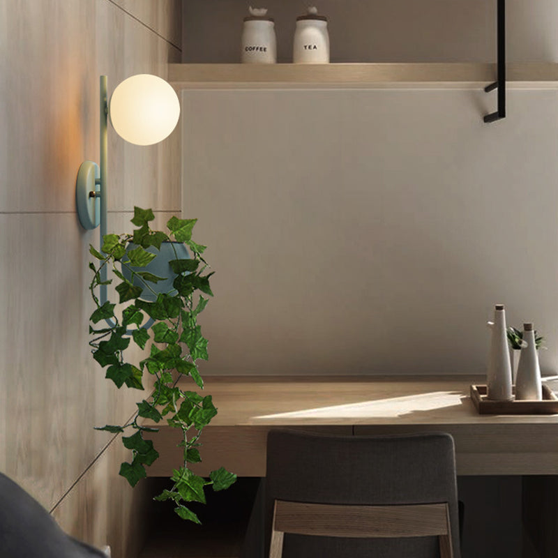 Frendorf | 1 Licht Ballen Wandleuchte Industriell Gelb/Blau/Grün Metall LED Pflanzen Wandmontage Beleuchtung für Restaurant