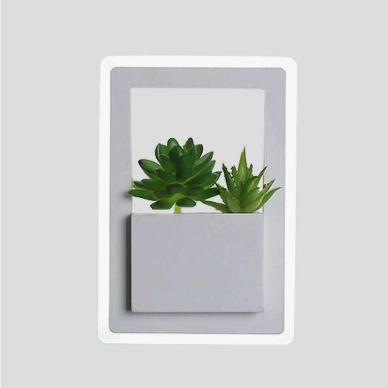 Frendorf | Acryl Witte Wandlamp Rond/Rechthoek/Ruit LED Industrie Plant Wandverlichting Armatuur in Warm/Wit Licht