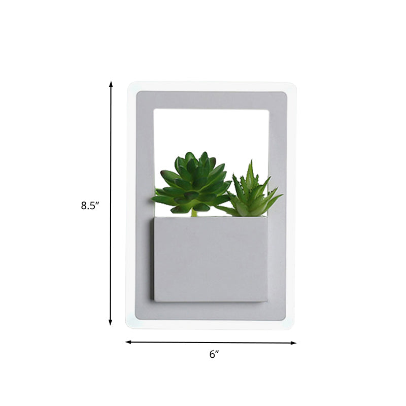 Frendorf | Acryl Witte Wandlamp Rond/Rechthoek/Ruit LED Industrie Plant Wandverlichting Armatuur in Warm/Wit Licht
