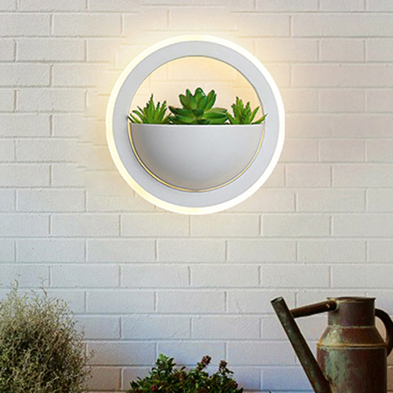 Frendorf | Acryl Witte Wandlamp Rond/Rechthoek/Ruit LED Industrie Plant Wandverlichting Armatuur in Warm/Wit Licht