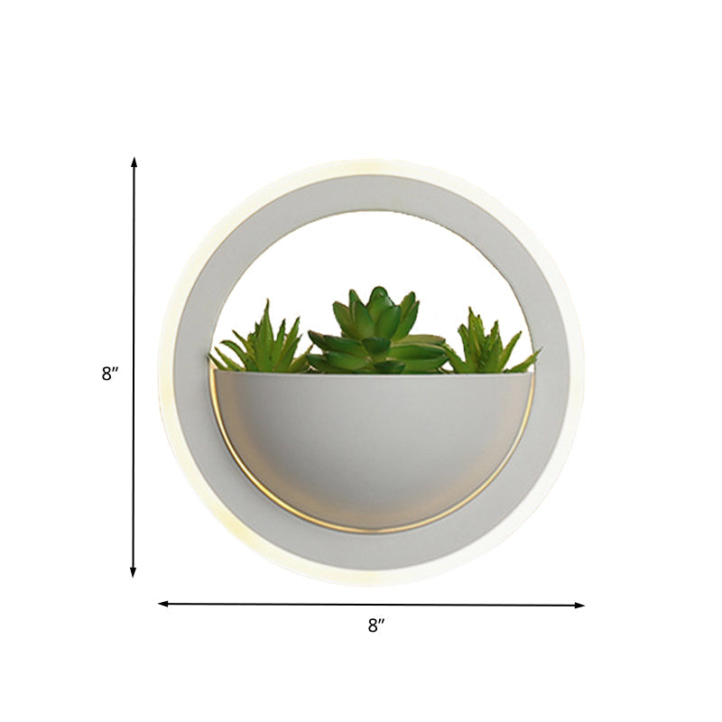 Frendorf | Acryl Witte Wandlamp Rond/Rechthoek/Ruit LED Industrie Plant Wandverlichting Armatuur in Warm/Wit Licht