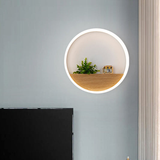 Frendorf | LED Acryl Wandleuchte Einfach Weiß Rund Wohnzimmer Pflanzen Wandmontage Licht, 8"/12"/16" Durchmesser