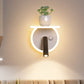 Frendorf | Weißes LED-Wandlicht Minimalismus Acryl Rund/Rechteck Wandaußenleuchte mit Pflanzen dekoration in Warm/Weiß Licht