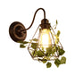 Frendorf | 1 Licht Wandverlichting Fixture Industrieel Diamant / Globe / Vierkante Metaal LED Wandlamp Sconces in Zwart met Planten