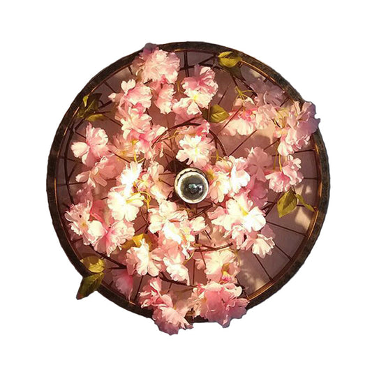 Frendorf | LED Wandleuchte Industrielles Restaurant Blume Wandmontage Lichtarmatur mit Rad Metallschirm in Schwarz, 12,5"/19"/23" Durchmesser