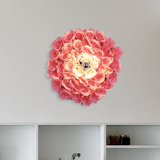 Frendorf | Metalen Rozen Wandlamp Industrie 1 Lamp Restaurant LED Muurverlichting in Roze, 12,5"/16,5"/20,5" Dia