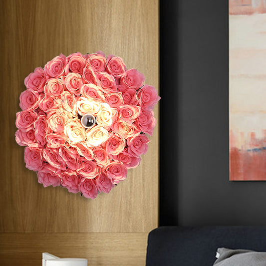 Frendorf | Metalen Rozen Wandlamp Industrie 1 Lamp Restaurant LED Muurverlichting in Roze, 12,5"/16,5"/20,5" Dia