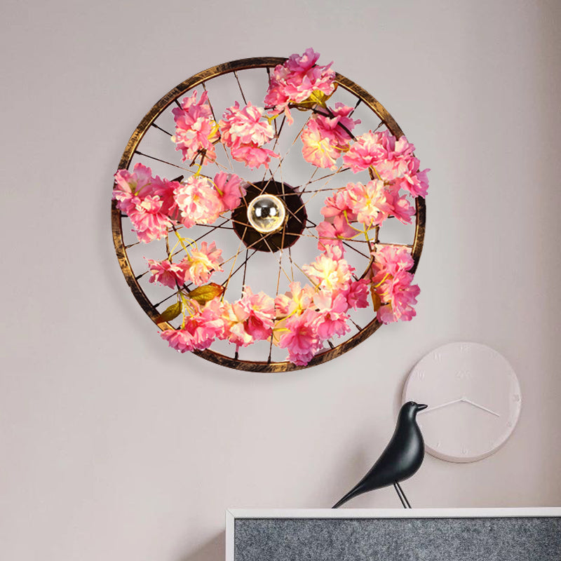 Frendorf | Antique Wheel Wandmontage Verlichting LED Metaal Kerselaar Wandlamp Licht in Messing, 12.5"/16.5"/20.5" Dia