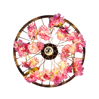 Frendorf | Antique Wheel Wandmontage Verlichting LED Metaal Kerselaar Wandlamp Licht in Messing, 12.5"/16.5"/20.5" Dia