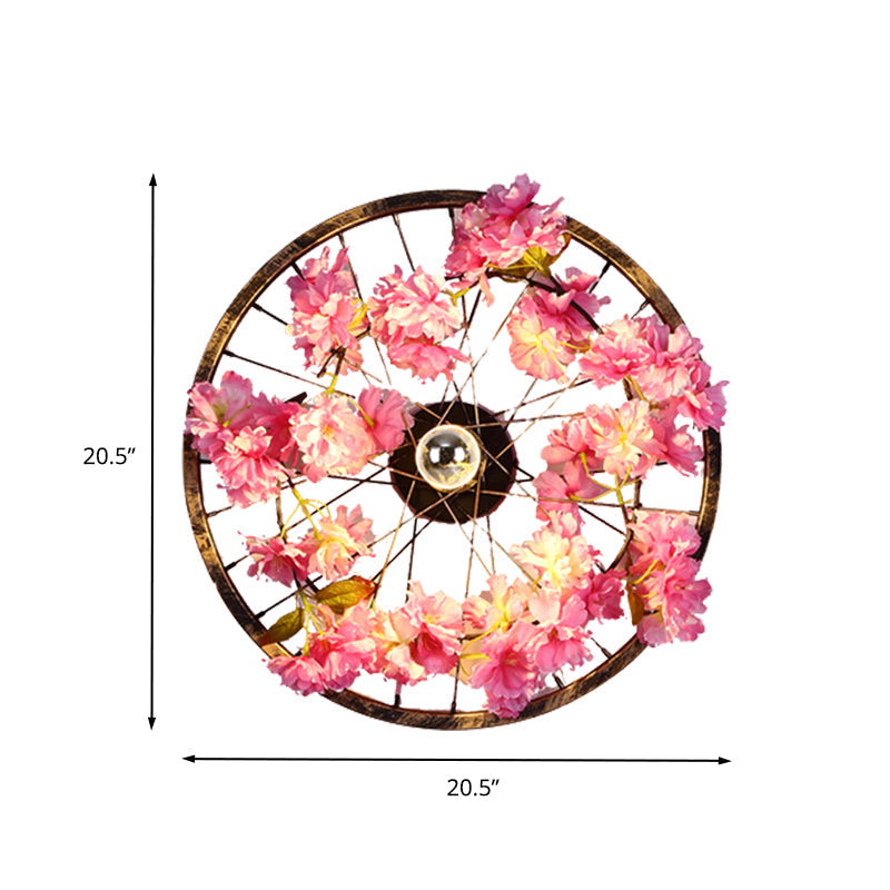 Frendorf | Antique Wheel Wandmontage Verlichting LED Metaal Kerselaar Wandlamp Licht in Messing, 12.5"/16.5"/20.5" Dia
