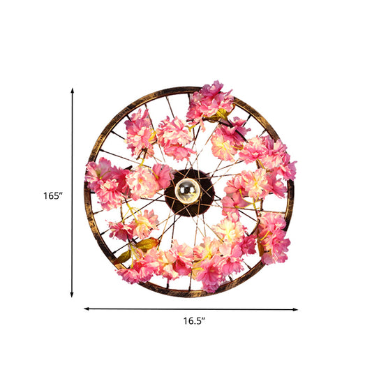 Frendorf | Antique Wheel Wandmontage Verlichting LED Metaal Kerselaar Wandlamp Licht in Messing, 12.5"/16.5"/20.5" Dia
