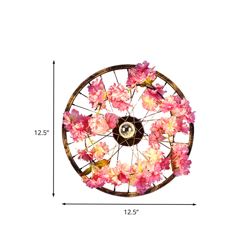 Frendorf | Antique Wheel Wandmontage Verlichting LED Metaal Kerselaar Wandlamp Licht in Messing, 12.5"/16.5"/20.5" Dia