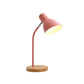 Weit ausgestellte Tischleuchte Macaron Metall 1 Glühbirne Pink/Gelb Kleine Schreibtischlampe mit drehbarem Knoten