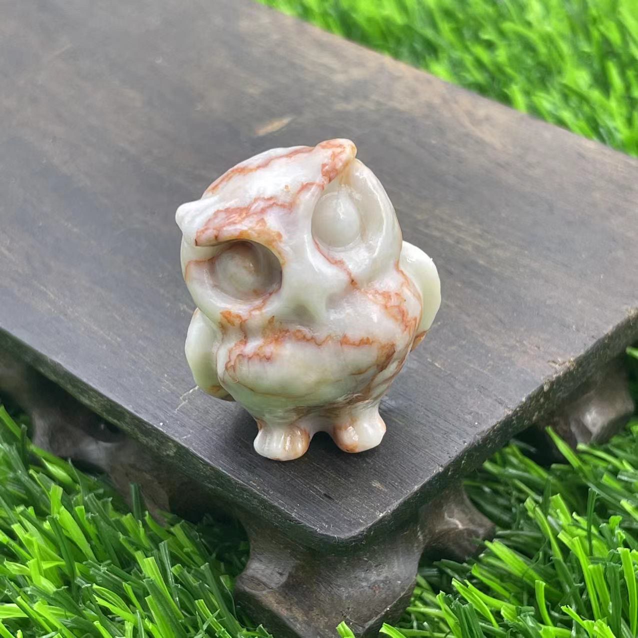 Frendorf 3.5cm natürliche Kristall Eule Ornament Edelstein Dekoration